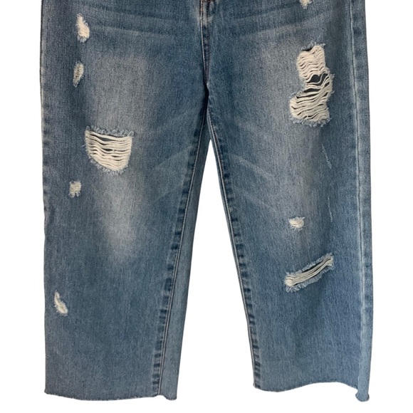 HABITUAL Wide Leg High Rise Crop Distressed Jeans Size 14 - Picture 9 of 16